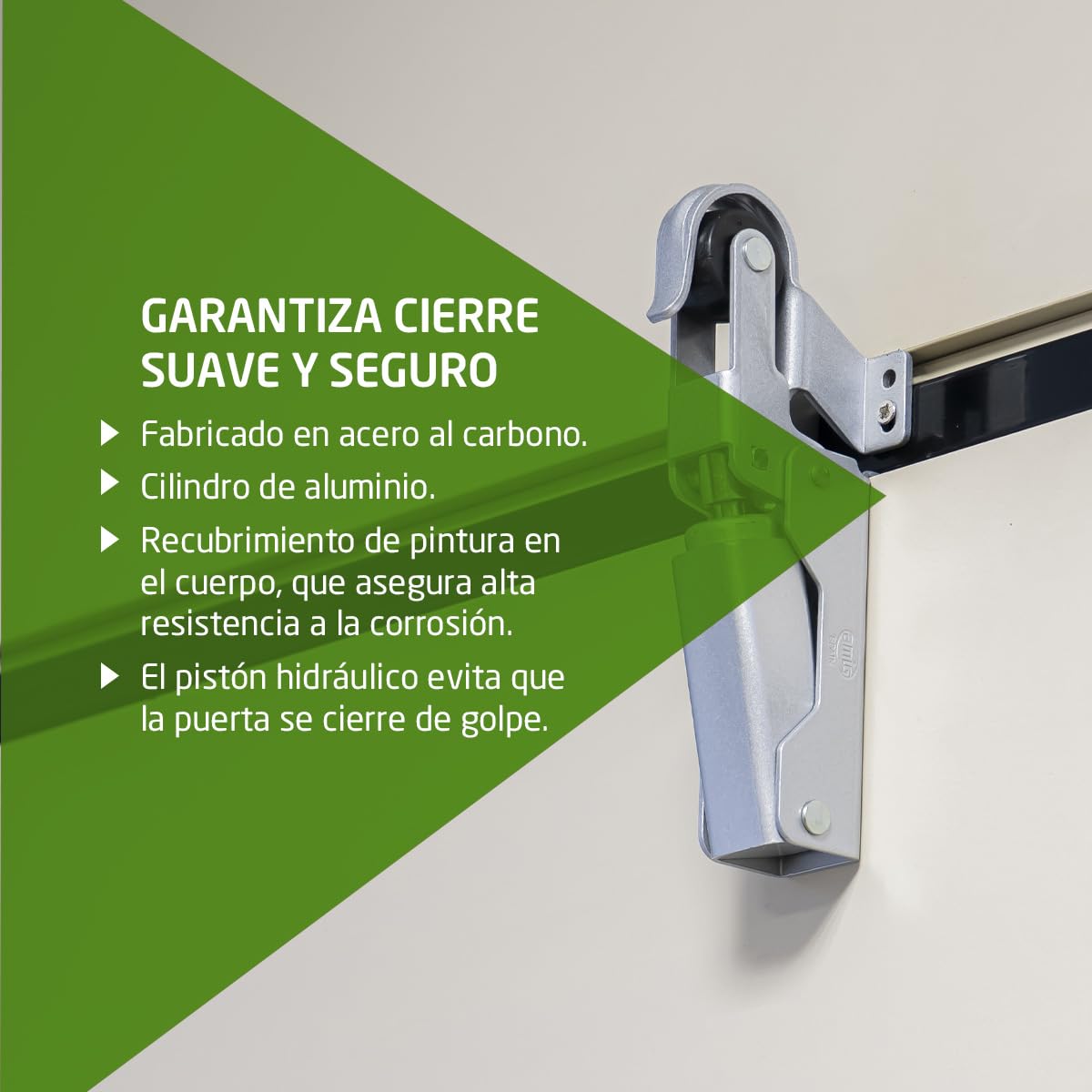 Amig - Retenedor hidráulico para Puerta | Ideal para freno, tope o amortiguador de puertas | Medidas: 108 x 32 mm | Material: Aluminio | Color: Plata