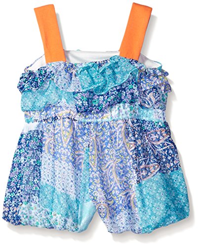 Rare Editions Baby Girls' Patch Print Chiffon Romper2