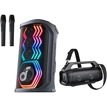 Soundcore Motion Boom Plus de Anker Rave 3S AI Karaoke Party Speaker con 2 Micr&oacute;fonos Inal&aacute;mbricos