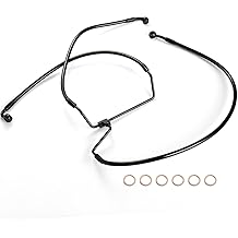 前制动线 16 英寸车把延长制动电缆 NO ABS 适用于哈雷 2014-2023 旅行路王/道路滑行/街道滑行/电动滑行模型,+6 英寸延长,不锈钢编织,黑色