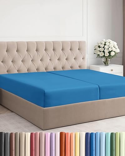 CGK Unlimited - Sábana bajera ajustable de lujo, para hotel, se adapta a colchones de hasta 16 pulgadas, extrasuave, sin arrugas, transpirable