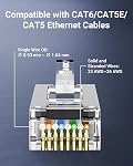 VCE Shielded RJ45 Pass Through Connectors Cat6 50-Pack, Ethernet Crimp Modular Plug for Cat6/Cat5/Cat5e STP & UTP Network Cable, Interference-Resistant