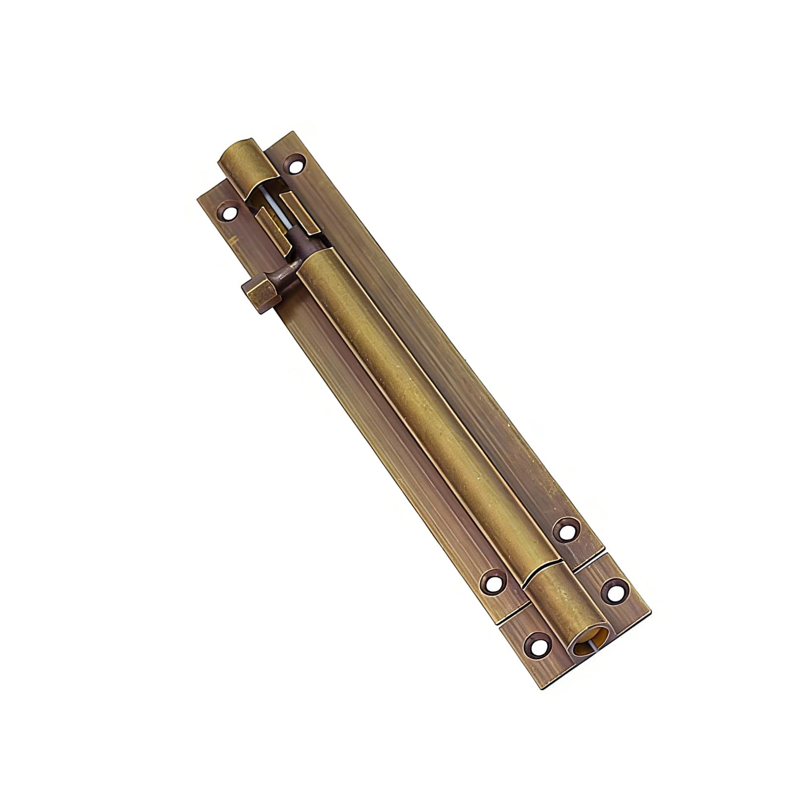 4 Inches Antique Brass Barrel Bolt, Heavy Duty Sliding Security Door Latch with Mounting Screws for Cabinets, Wooden Doors, Windows, and Furniture Hardware