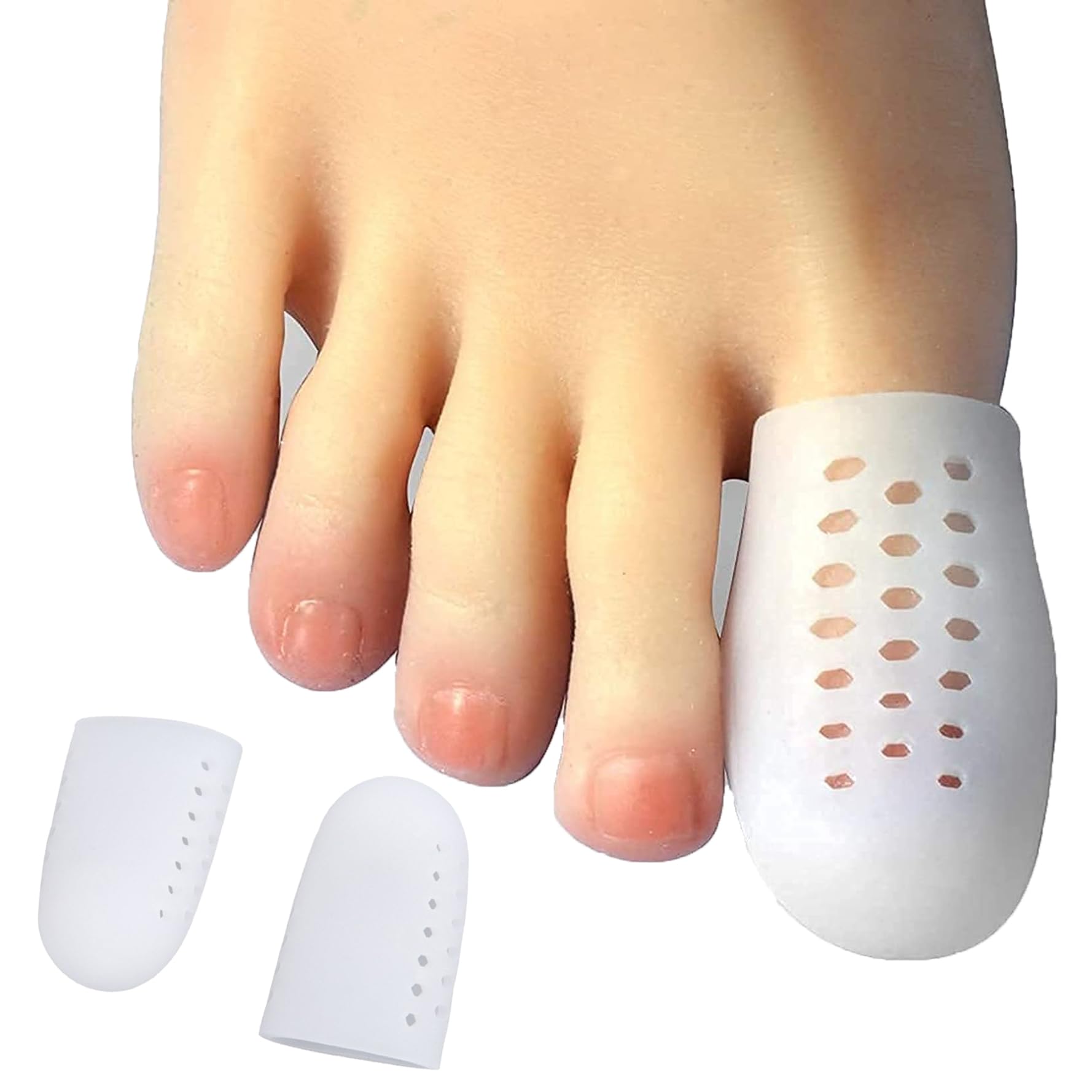10 Pairs Big Toe Cap, Breathable Toe Protector Toe Cover Sleeves with Holes, Provides Cuttable Tubes, Protect Big Toe, Corns, Blisters, Hammer Toes, Reduce Friction