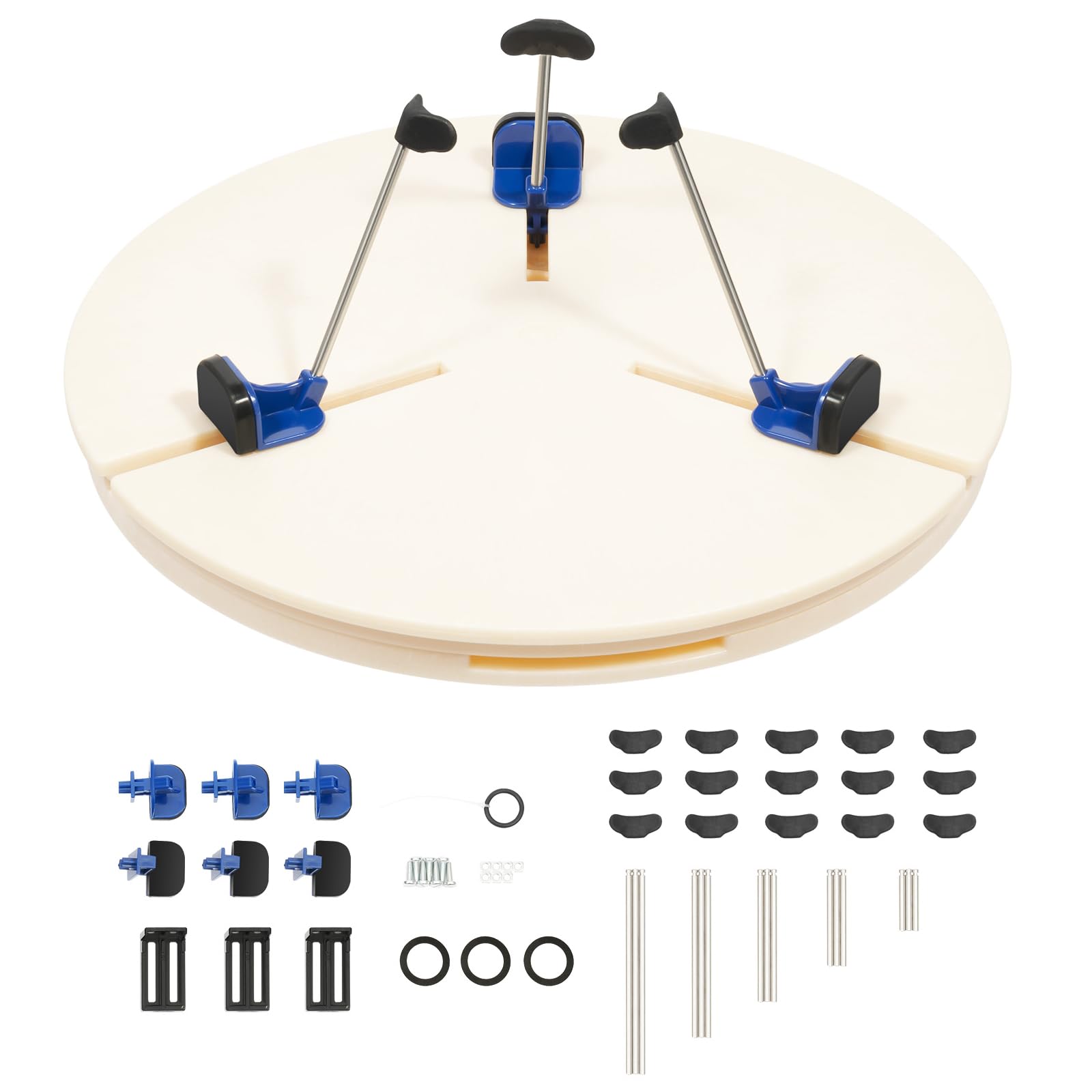 Adjustable Pottery Machine Turntable Clamp with 5 Sets of Support, Ceramic Art Repair Trimming Sculpting Tools, Pottery Teaching Turntable Clamp
