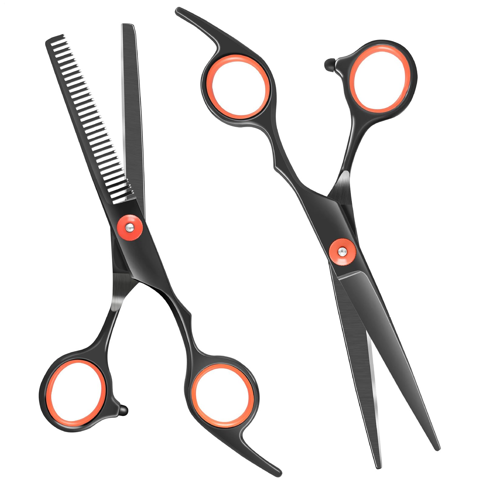 Juego de corte de pelo de peluquería - Juego profesional de cortapelos de acero inoxidable, tijeras rectas, tijeras dentales | Cortapelos para hombres y mujeres, corte de pelo en casa con navaja de