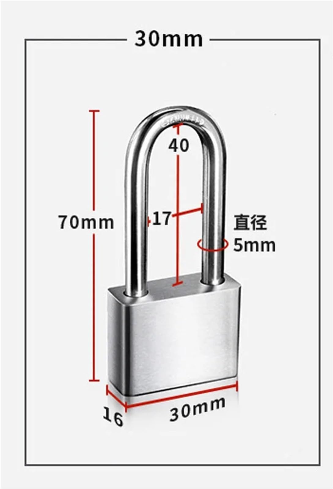 Acciaio inossidabile Lucchetto Valigia Cassetto Serratura Bagagli Caso Keyed Lucchetto Serrature Con Chiave 1Pcs (30mm Lunghezza)