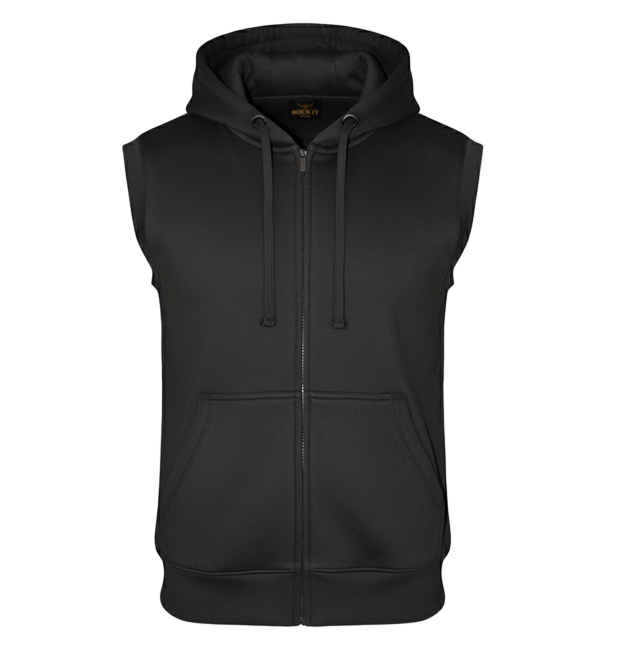 ROCK-IT Apparel Zipped Hoodie ärmellos Herren Sleeveless Fitness Kapuzenpullover Sweatshirt Tank Top S-4XL Schwarz Camouflage Navy Grau