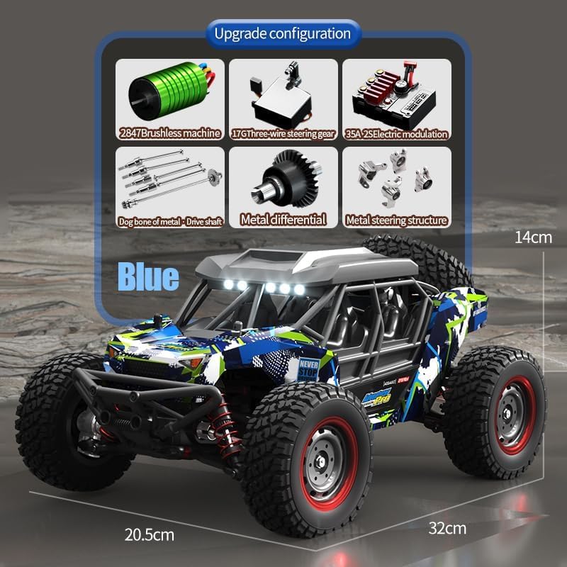 Image of Brushless RC Car, 70Km /H, 16106 Pro, High Speed RC Car, RTR, 1 /16 4WD Off-Road Drift Brushless Crawler RC Truck for Adults Multicolor