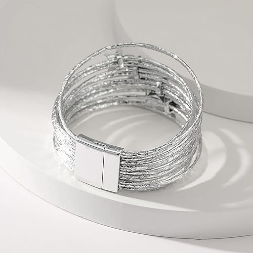 Miniatura 7 de Pulseras con dije para mujer, juego de pulseras de cuero para hombres y niñas, pulsera de cierre magnético para mujeres, joyas, pulseras bohemias,