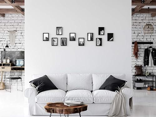 Miniatura 6 de ARTEZA Marcos de fotos de 5 x 7 pulgadas, paquete de 10 unidades, marco de acabado de madera y parte delantera de vidrio puro, marcos de documentos