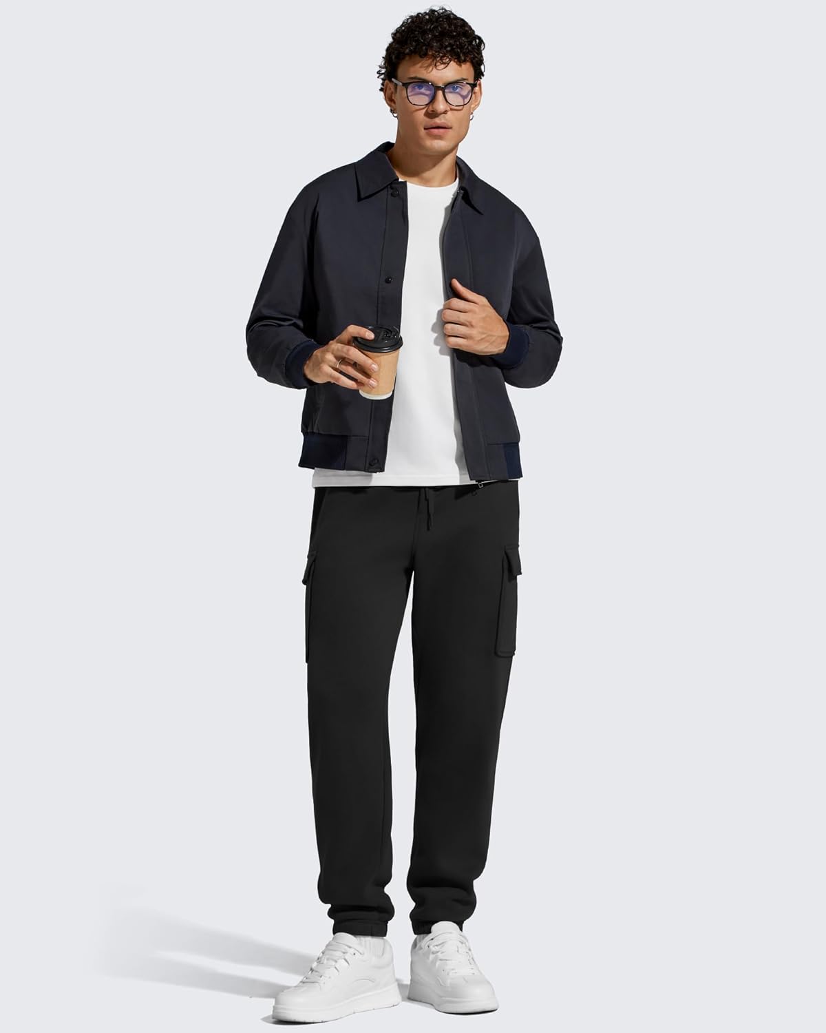 G4Free Flurrylux Men's Fleece Lined Joggers Cargo Pants Cotton Warm Drawstring Sweatpants with 4 Pockets - Image 7