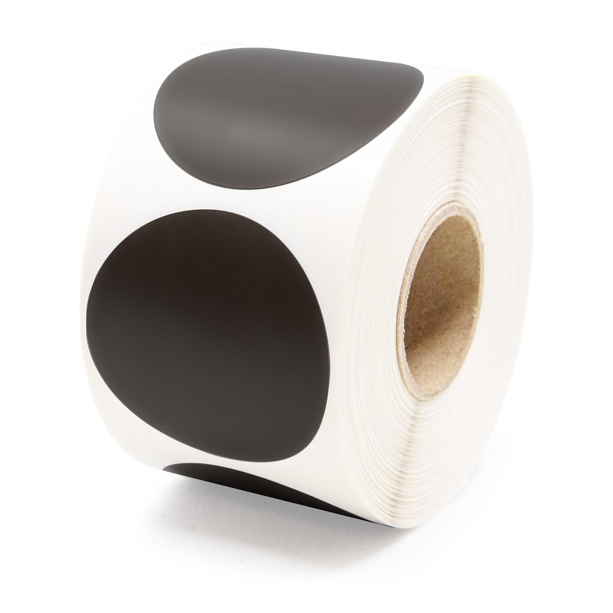 Black Round Labels/Stickers - 1.5 Inch Round Labels 500 Stickers Per Roll
