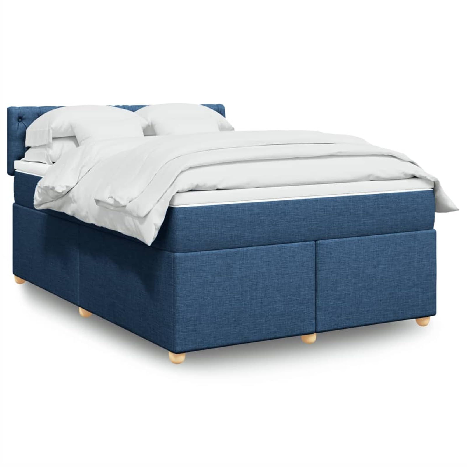 ATOMSTACK MAKER Letto a molle, 140 x 200 cm, con materasso a molle insacchettate e testiera LED, blu, tessuto (100% poliestere), letto a soppalco con piede in legno di pino massiccio, con