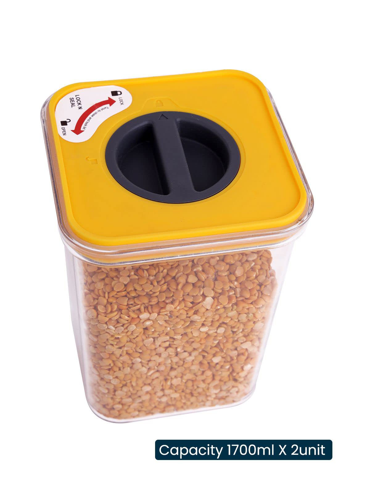 Yellow Kitchen Containers - 2 Pack 1700ml -2