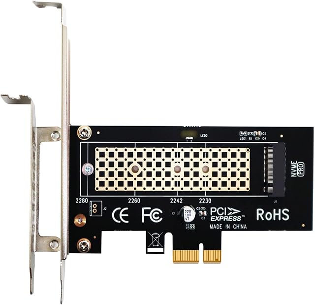 GLOTRENDS M.2 PCIe X1 Adapter with M.2 Screw for M.2 PCIe 4.0/3.0 SSD (NVMe/AHCI Key M), PCIe X1/X4/X8/X16 Lane Installation, but Only PCIe X1 Bandwidth (PA09-X1)