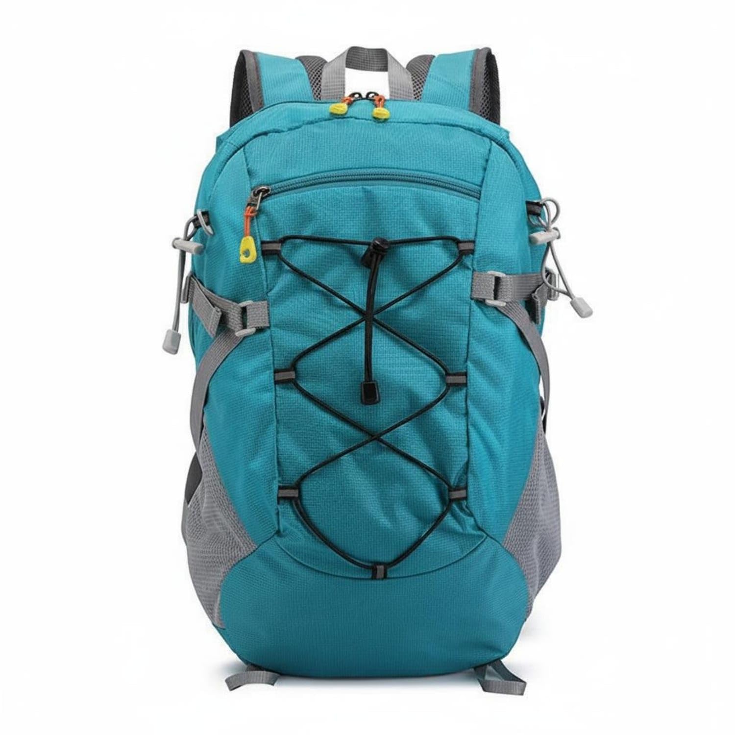 Soft-Shell Foldable Hiking Backpack Compression Straps Foldable Backpack Elastic Cord Lacing Daypack Hydration-Ready for Climbing, Blue-picture-13