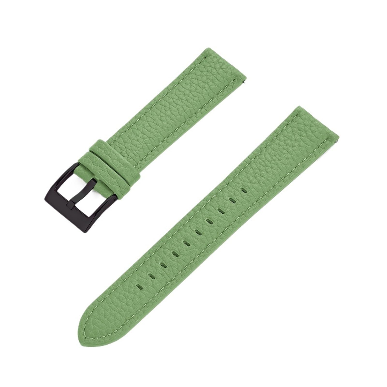 FYXT Correa de reloj de cuero genuino suave con patrón de lichi de 20 mm y 22 mm for hombres y mujeres, correa de reloj de liberación rápida.