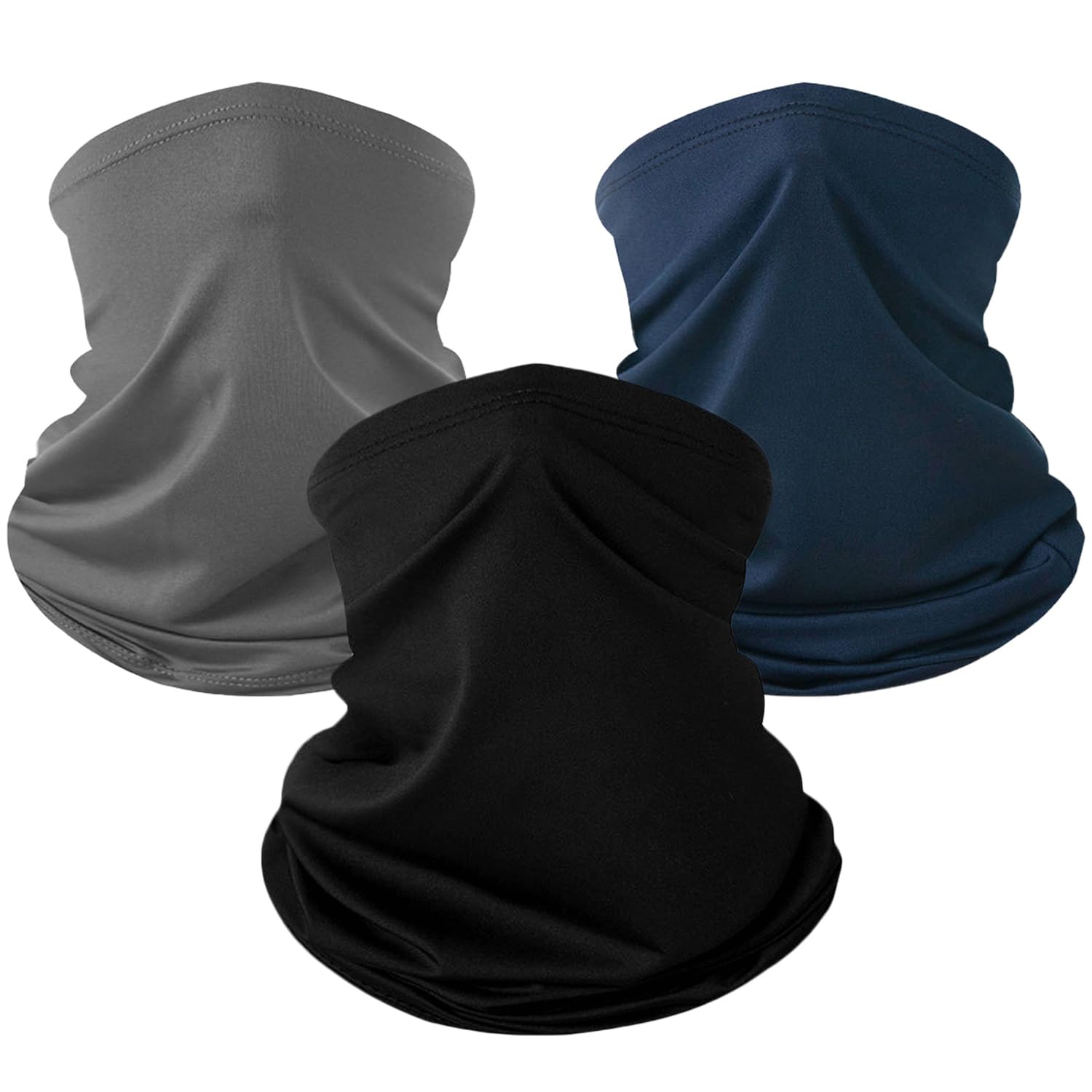 DYSWTUE 3 PCS Neck Snood, Multifunctional Headwear, Face Mask for Men and Women, Elastic Tube Neck Gaiters, UV Resistence, Windproof Neck Gaiter Scarf for Sports, Cycling, Hiking and Ski