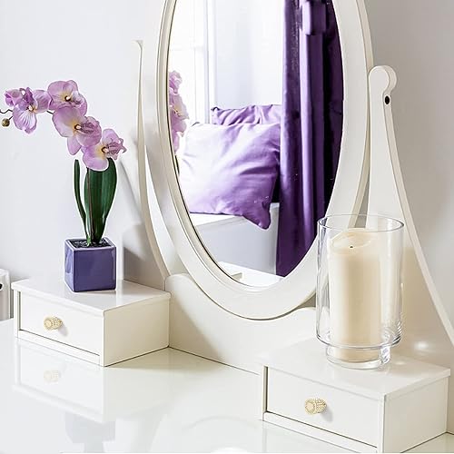 Miniatura 7 de Fecraf Perillas doradas para gabinete, paquete de 4 pomos de cajón, pomos brillantes de cristal para cajón de cocina y baño, pomos de diamantes de