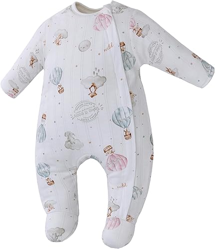 Miracle Baby Saco de dormir para bebé con pies de invierno, manta portátil con piernas, saco de dormir para recién nacido 2.5 TOG, 0-6 meses, nubes