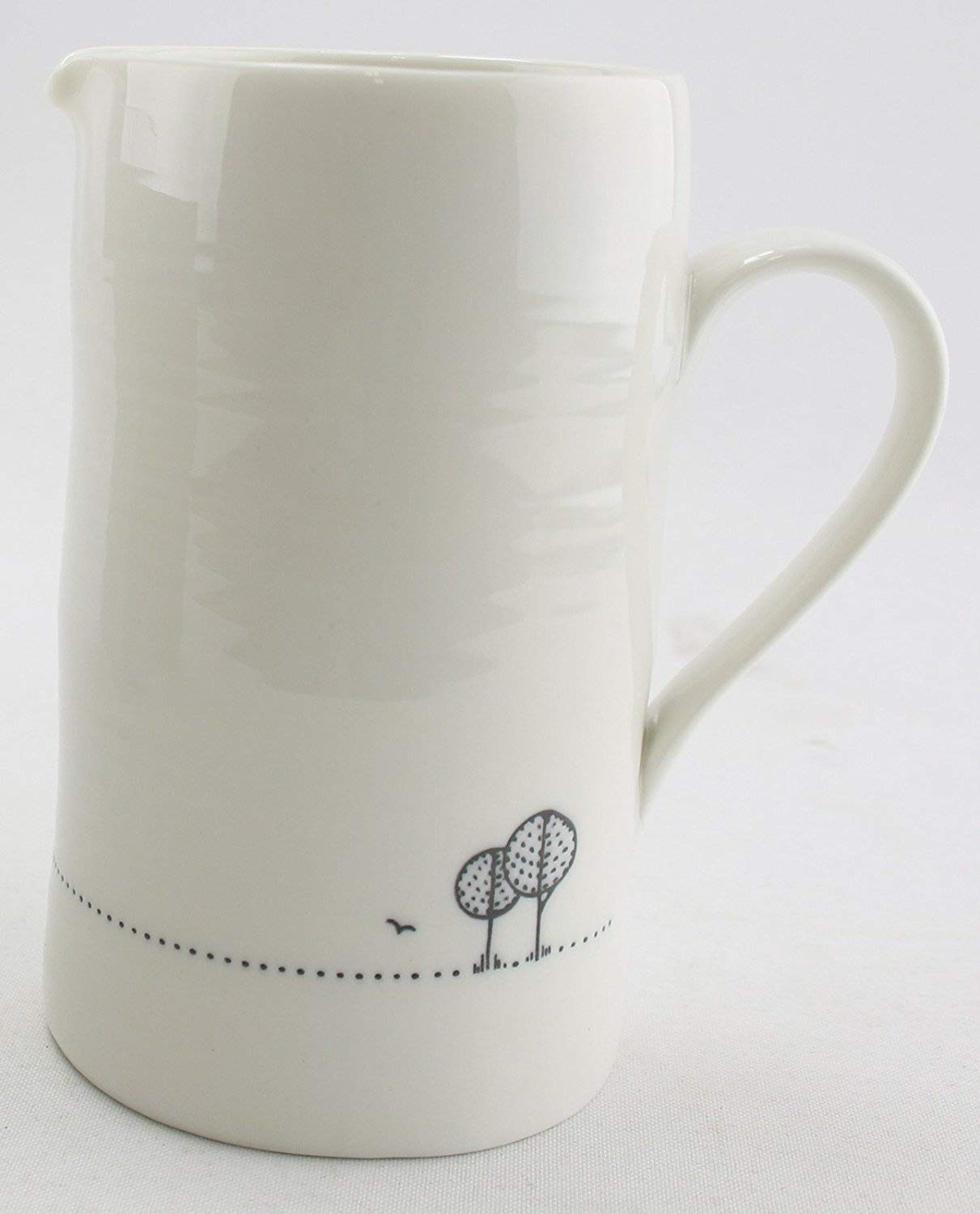 East Of India: Boxed Porcelain Jug: Live Simply, White,black - Image 3
