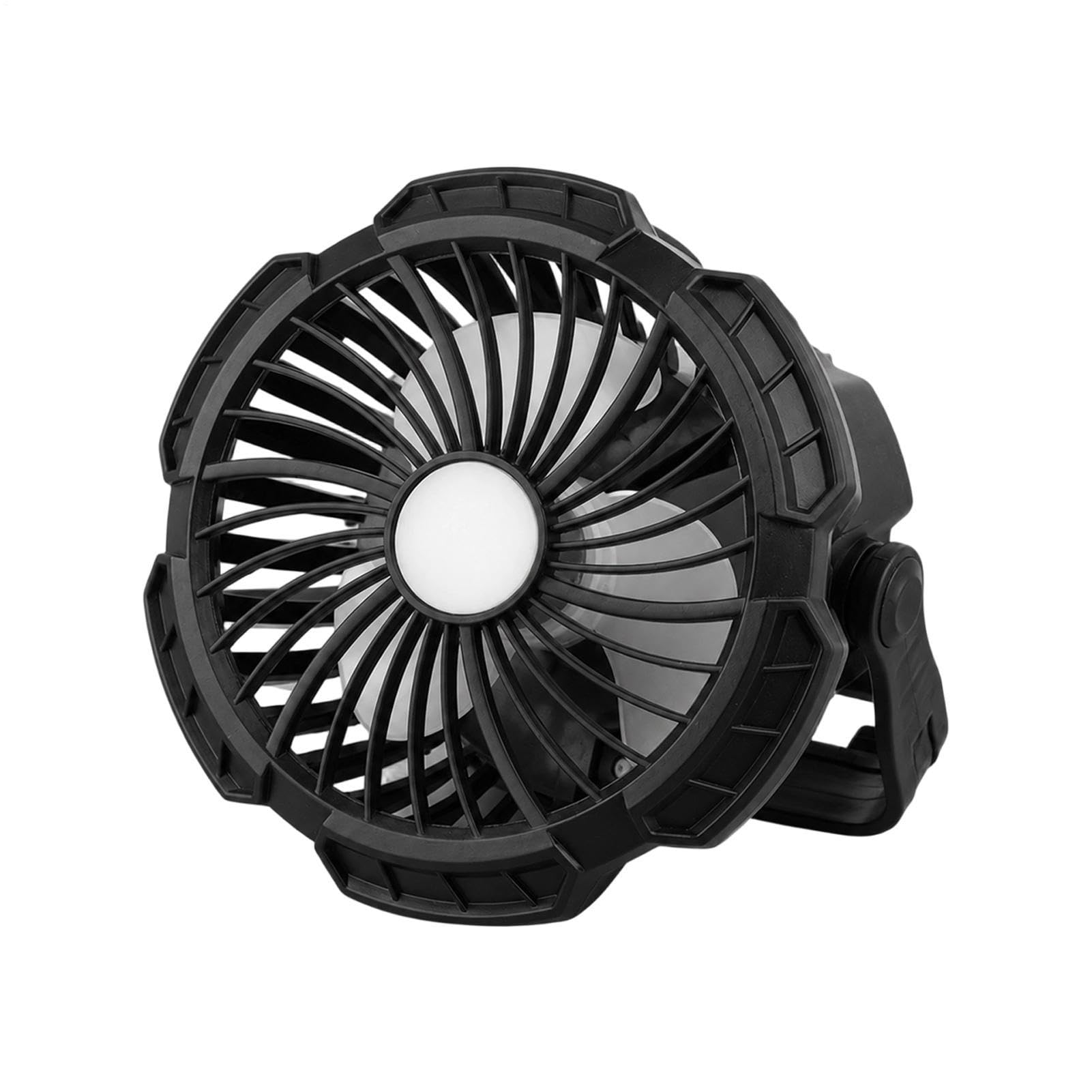 Generico Camping Fan - 3-Speed 4000mAh with LED Light, Versatile Battery Operated Fan, Portable Cooling Solution for Outdoor Backpacking Fishing Beach Backyard BBQ Travel Jobsite Home Office