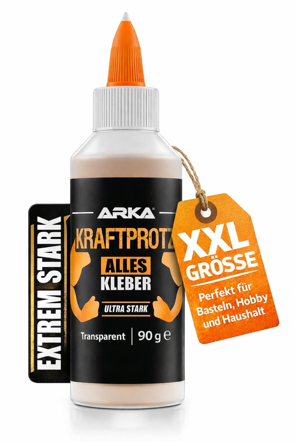 Alleskleber 100 ml – extra starker & schnell trocknender Superkleber – transparent & flexibel – für Holz, Metall, Kunststoff, Textil & Papier – KRAFTPROTZ Universalkleber für Haushalt & DIY
