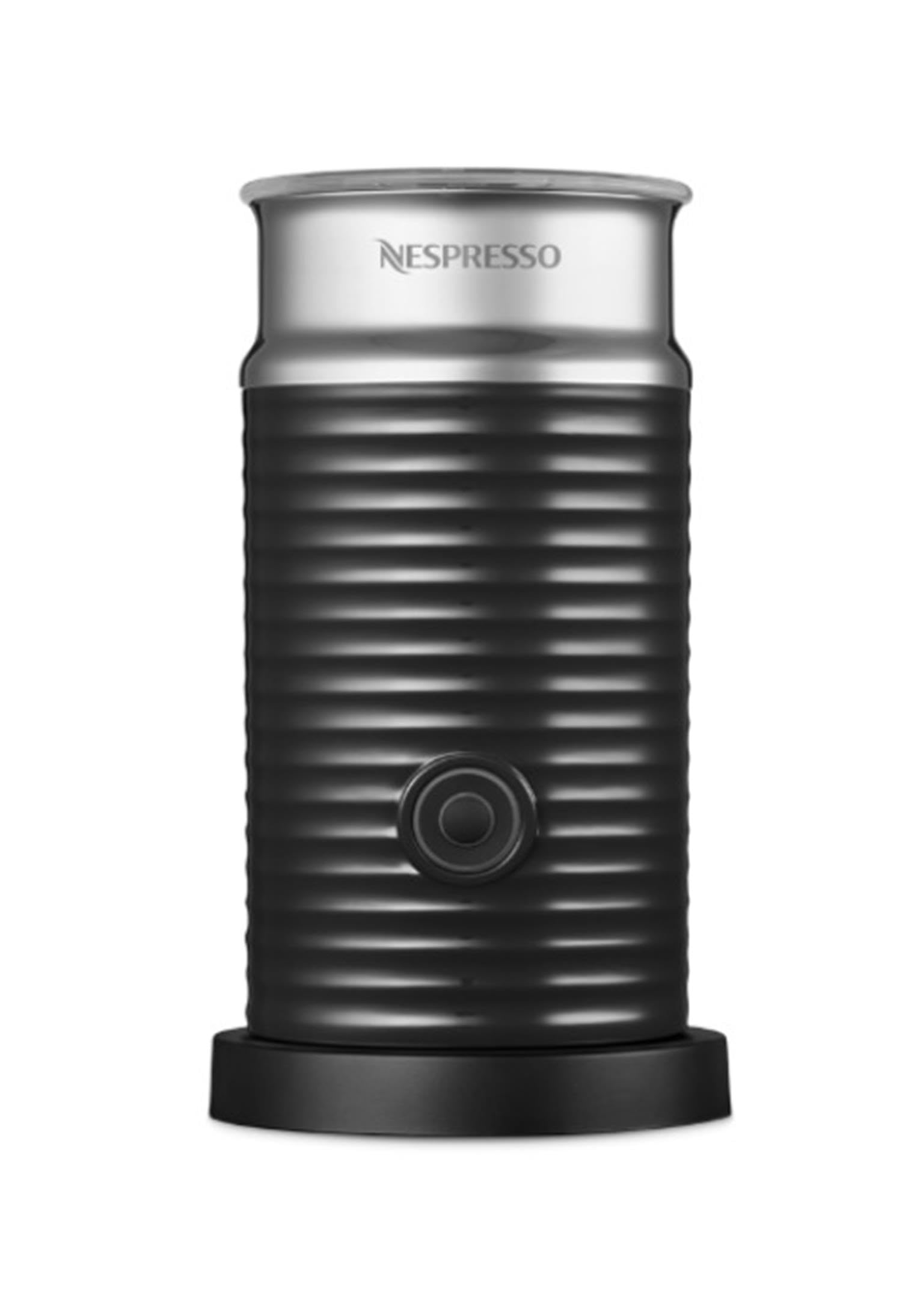 NESPRESSO Aeroccino 3 elektrischer Milchaufschäumer schwarz | Aufschäumer aus Edelstahl für 120ml cremigen Milchschaum heiß oder kalt & 240ml heiße Milch für Cappuccino & Latte