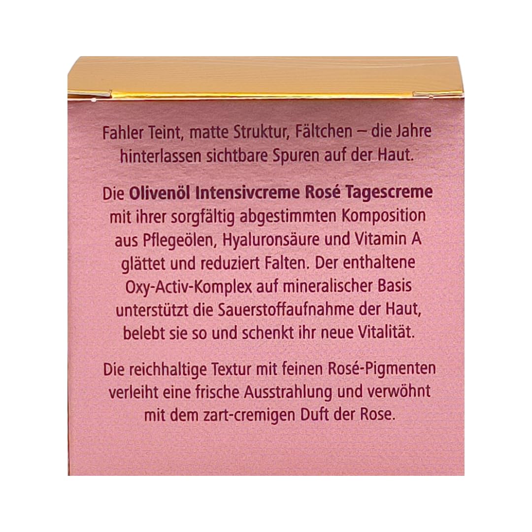 Olivenöl Intensivcreme Rosé Tagescreme 3x 50 ml I Rosig-Strahlender Teint I Verleiht spürbare Glätte I Reichhaltige Tagespflege I für reife, anspruchsvolle Haut I Spar-Set plus Pharma Perle give-away