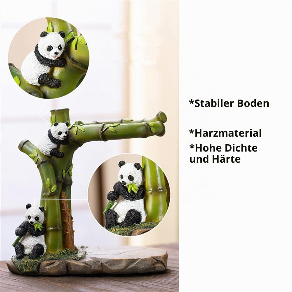 RORA Lazy Kungfu Glas-Teeservice, halbautomatisch, tropfenförmig, mit Teesieb, Glas-Teekanne (grüner Panda)