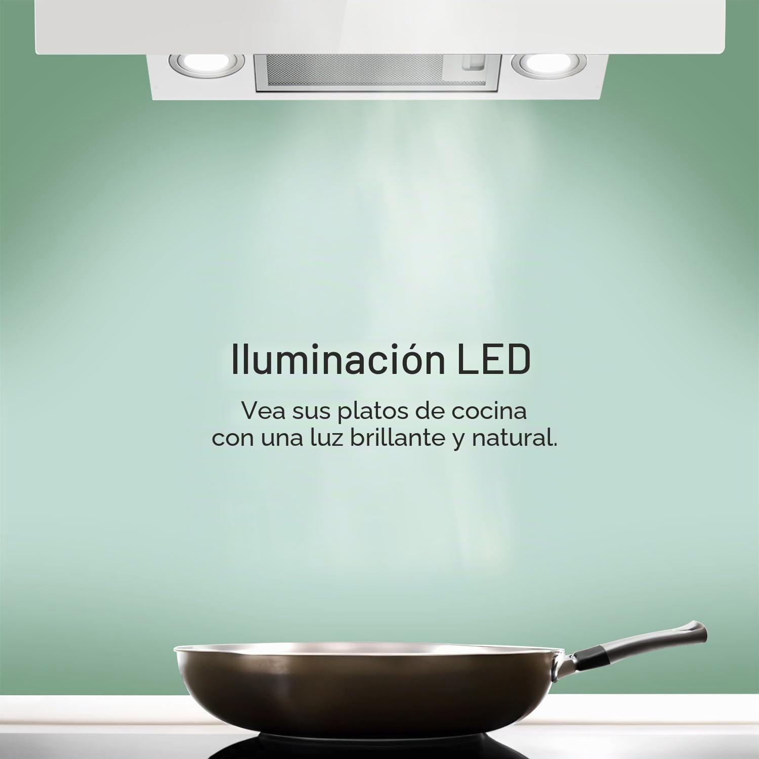 KKT KOLBE campana extractora 80 cm | 782 m³/h de drenaje y circulación | sin cabeza | montado en la pared | vidrio blanco | aplicación WiFi inteligente WLAN | Iluminación LED RGBW | EASY8005WM
