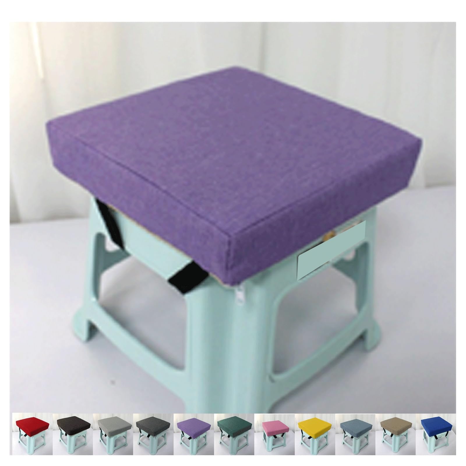 SDNAM Seat Pads for Dinin Chairs,25x25,28x28cm,30x30cm,35x35cm,24x34cm Adjustable Kitchen, Office and Garden Chair with Ties Non Slip Comfortable Cushion(Purple,28x28x8cm)