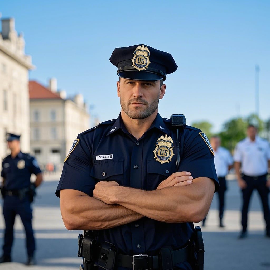 Badge for Dressing up and Role Play, Cop Cosplay Costume Accessory, Enameled & Plated, Nickel-Brass Opulent Shield Badge with Gift Box Packaging, Style11