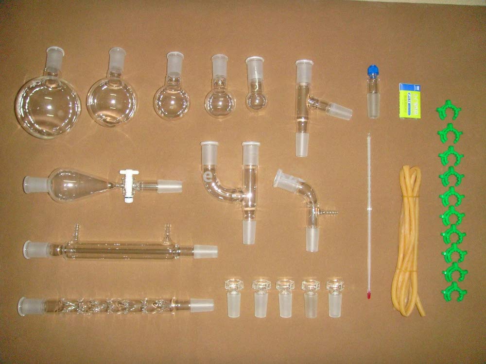 MXBAOHENG Organic Chemistry Lab Glassware Kit 24/40 Lab Glassware Kit