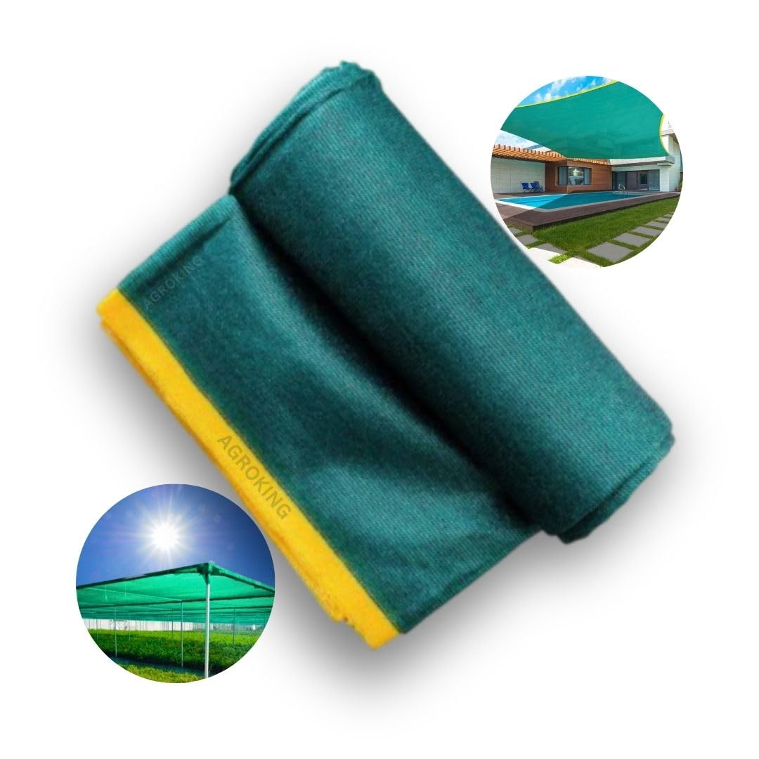 AGROKING Green Shade Net for Garden & Balcony 5 ft x 10 ft (1.5 m x 3 m) (95% Shade)