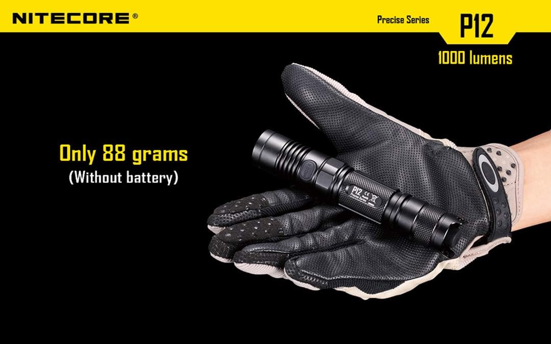Nitecore P12 Weight (88 grams without battery)