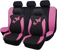 Vista 13 de Flying Banner - Juego completo de fundas para asiento de automóvil Butterfly, estilo universal de moda para mujer, para banco trasero (divisible)