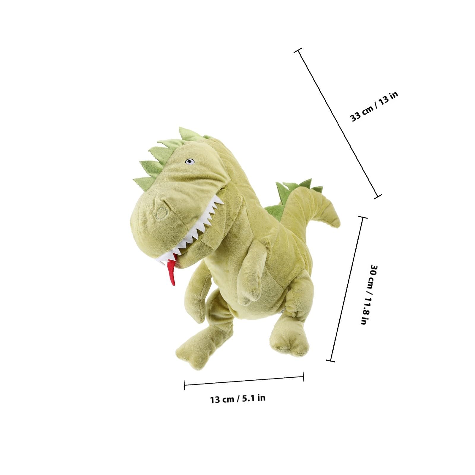 Marioneta de Mano Dinosaurio Verde de Algodón PP para Niños | Juguete Educativo para Educación Temprana y Hogar, Fomenta Creatividad E Imaginación