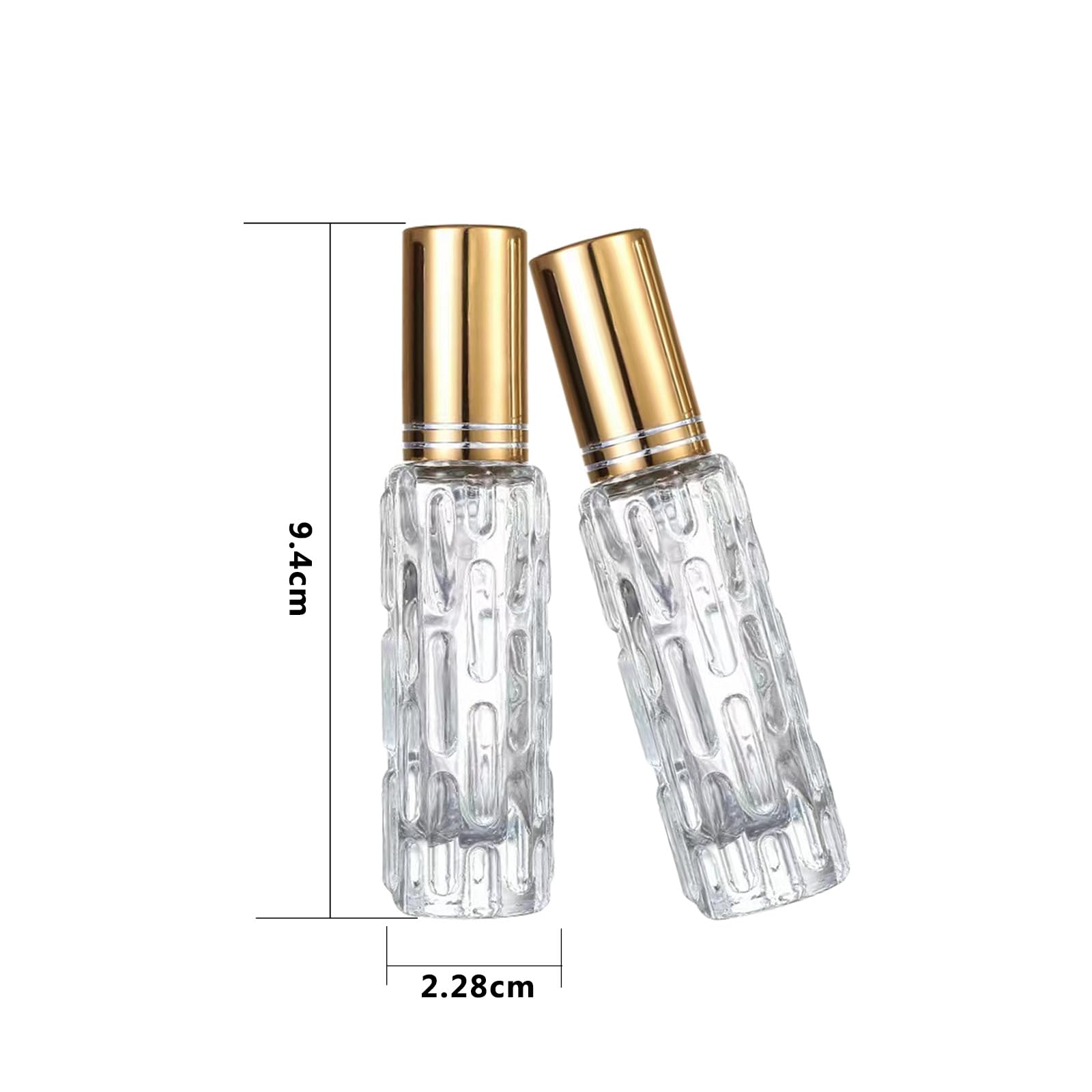 Szklany rozpylacz perfum, 15 ml, do wielokrotnego napełniania, mini butelki na perfumy, małe puste pojemniki na próbki, przenośna butelka podróżna (15 ml/A-złoty)