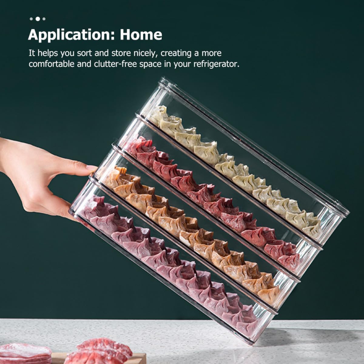 Refrigerator Storage Box Multi-layer Food Crisper Container with Lid 3-tier Square Fresh Food Holder for Freezer and Home Kitchen Organization