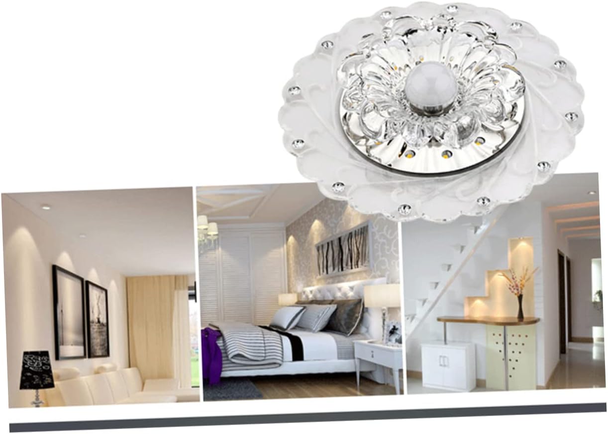 Modern Crystal Led Ceiling Light Flush Mount Chandelier Dimmable Hallway Light Fixture Led Ceiling Lamp Fixtures for Kitchen Office Porch Hallway