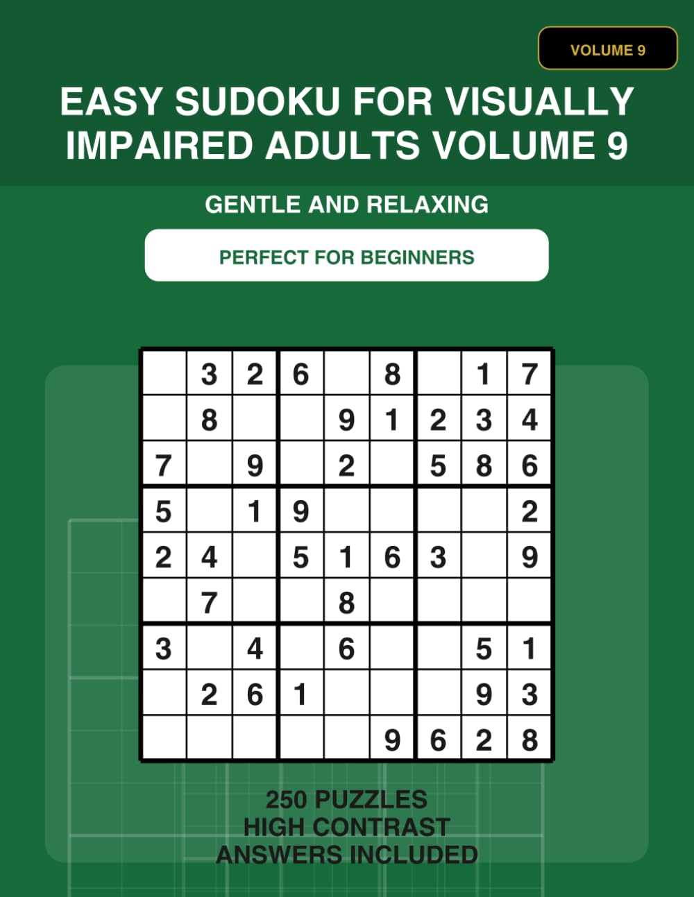 Easy Sudoku for Seniors Large Print: 250 Simple Big Print Puzzles for Beginners | Easy-to-Read Grids with Solutions