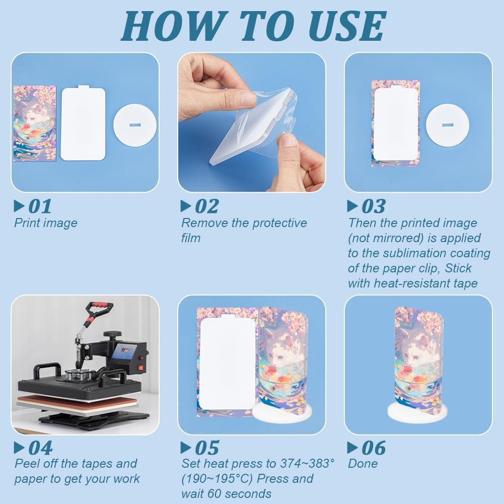 AHANDMAKER 10 Pack Acrylic Sublimation Blanks with Stand 4.13" Heat Transfer Photo Display Stand, Clear Sublimation Picture Frame with Base for DIY Custom Photos Wedding Signs Office Party Anniversary Decoration image 3