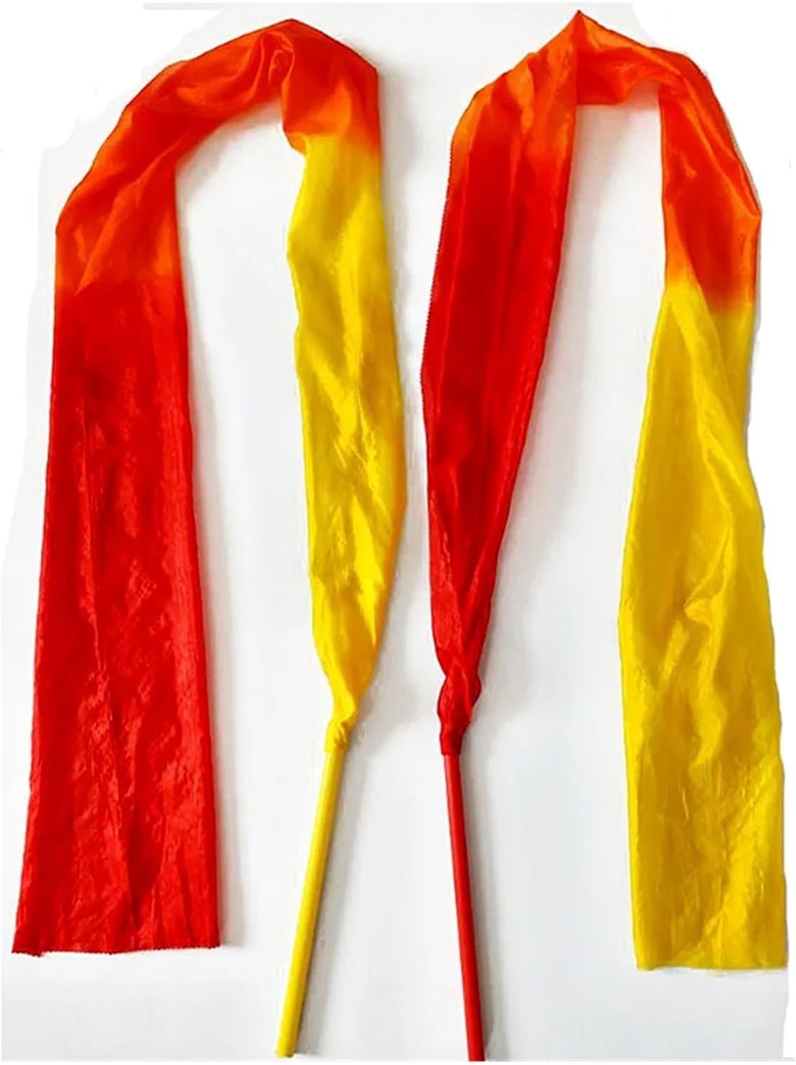 Streamer with Rods Polyester Kids Size Throwing Streamer for Belly Dancing Child Multicolor Ribbon Streamers 1.5M/2M Long Stage Performance Props Throw Streamers(Color 3,150x30CM)