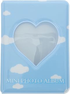 YARNOW 1 Pcs 3 Inch Mini Photocard Binder, 40 Pockets Love Heart Hollow Photo Card Binder, Kpop Photocard Holder Book