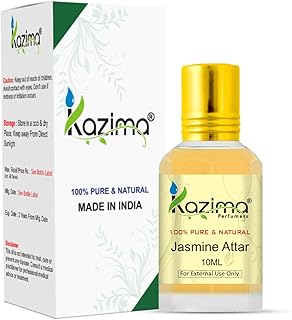 KAZIMA Jasmine Attar Perfume For Unisex - Pure Natural Undiluted (Non-Alcoholic) (10ml) Price In India
