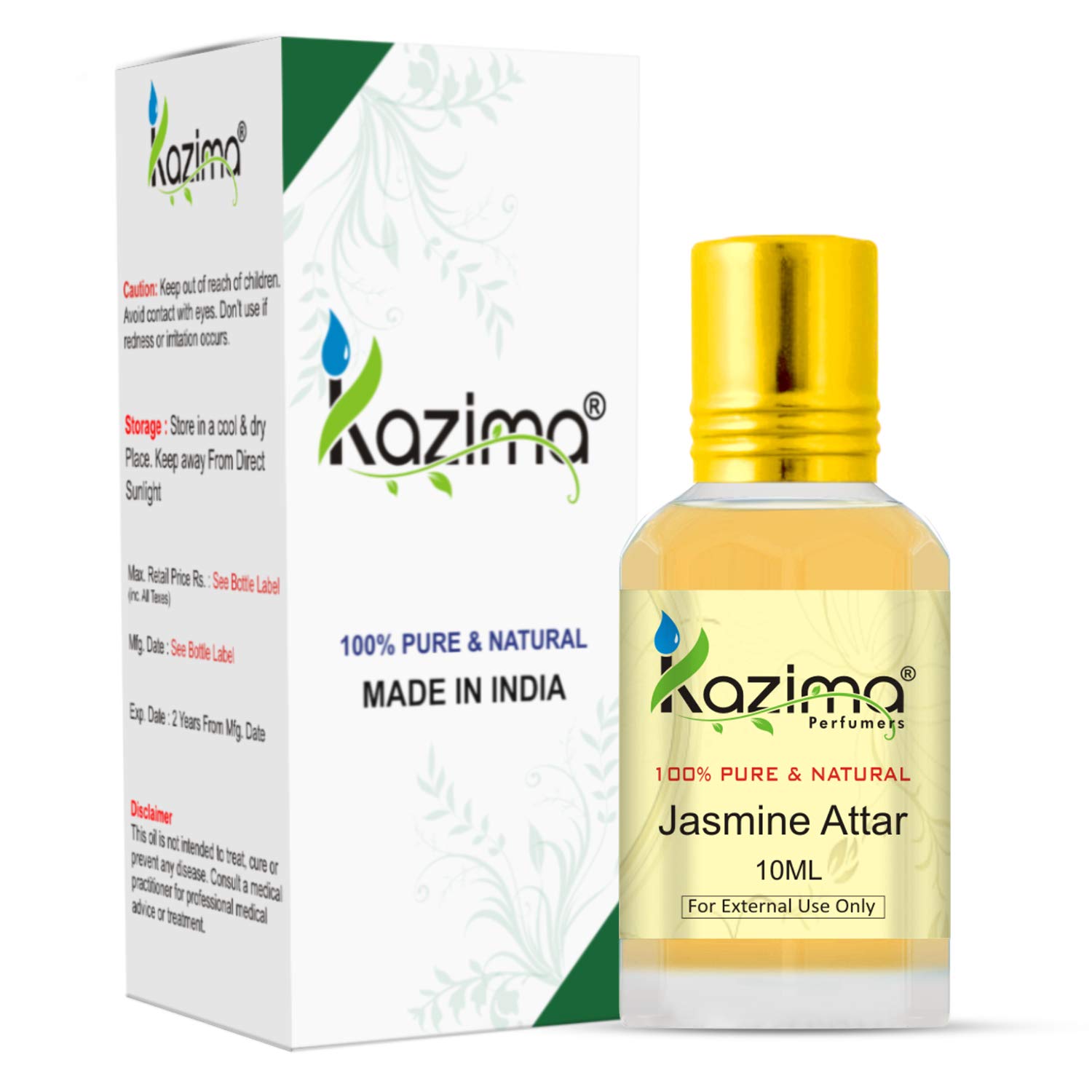 KAZIMA Jasmine Attar Perfume For Unisex - Pure Natural Undiluted (Non-Alcoholic) (10ml)-image-48