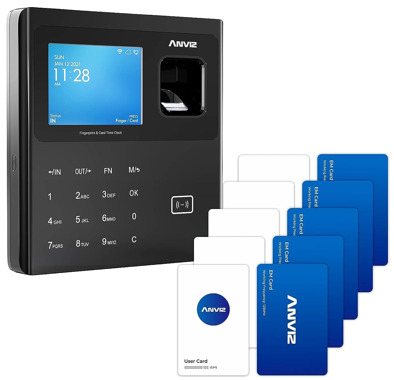 ANVIZ W1 PRO WIFI Détection de présence : Biométrique, Badge Rfid et PIN, Linux, CPU 1 GHZ, LCD TFT 2,8", Tcp/ip, Wifi, Clavier à Touch.