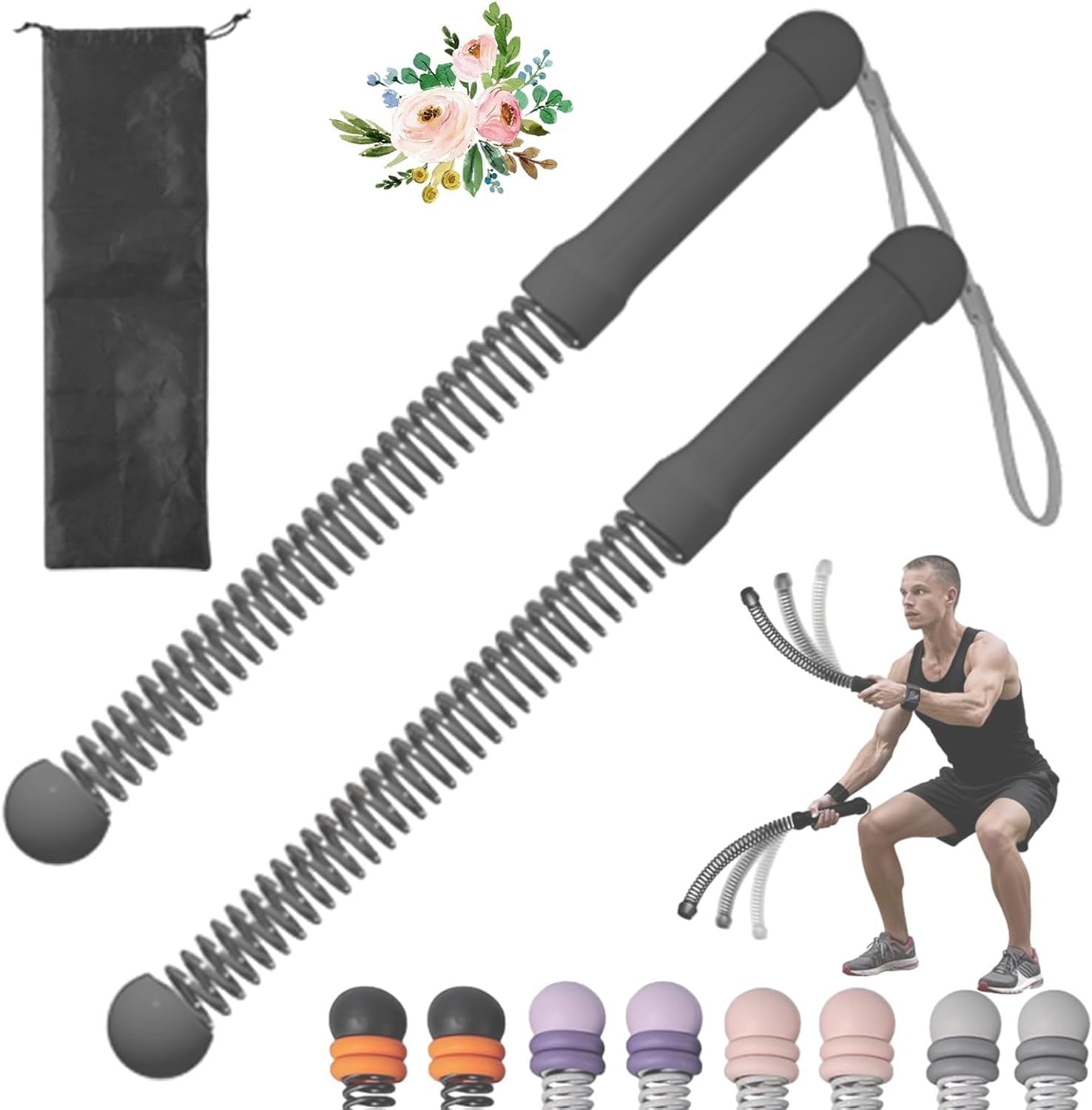 Adjustable Ropeless Battle Ropes, Cordless Battle Ropes for Home Gym, Portable Arm Exerciser Strength & Conditioning Training Rope for Full Body Workout
